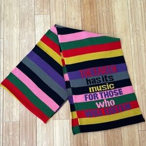 ETRO Multicoloured Stripes SOFT Knit Wool Scarf NEW